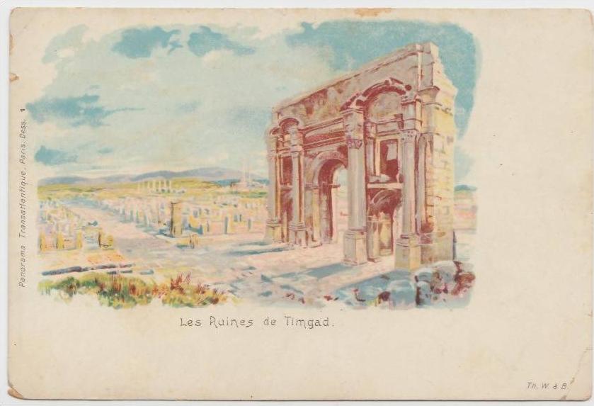 cpa precurssueur Algerie Les Ruines de Timgad l'Arc de Tarjan env Batna l´Aures Chaouia
