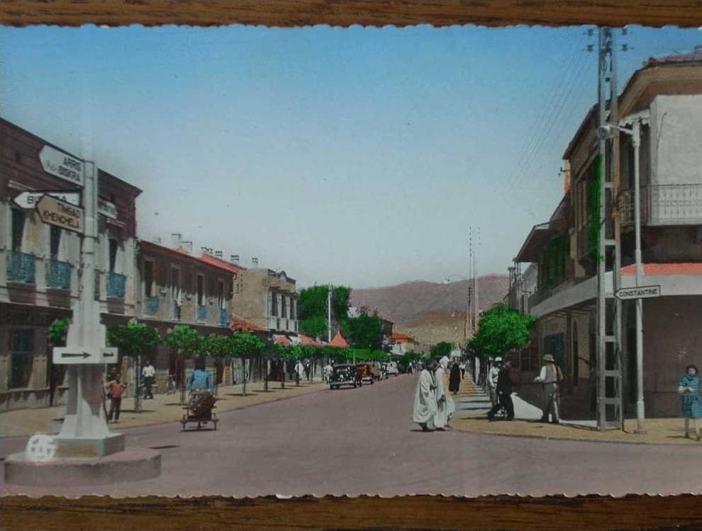 ALGÉRIE - BATNA - Avenue de la République. (CPSM animée)