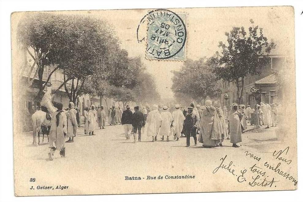 Batna (Algérie)  Rue de Constantine très animée env 1905 (animée).