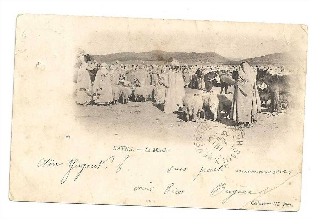 Batna  (Algérie)  Le marché env 1903 (animée).
