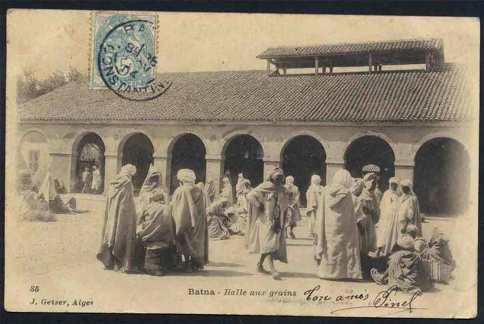 ALGERIE - BATNA - CONSTANTINE / 1904 CPA HALLE AUX GRAINS