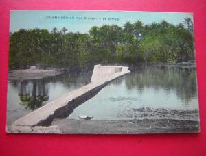 CPA-AFRIQUE-ALGERIE-COLOM B-BECHAR (SUD ORANAIS) LE BARRAGE-VOYAGEE -PHOTO RECTO / VERSO