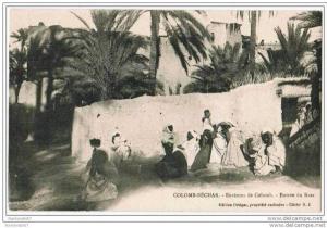 CPA ALGERIE - COLOMB BECHAR - Entrée du Ksar - Animée - Ed. Ortégat - Cliché S. J.