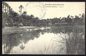 CPA  ANCIENNE- ALGERIE- COLOMB-BECHAR- LA MARE-LAVABO EN GROS PLAN- LAVAGE DU LINGE- TAMPON MILITAIRE