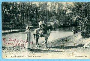 COLOMB-BECHAR  -  Au bord de la rivière  - 1913 -  TRES BELLE CARTE ANIMEE -