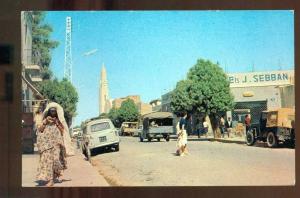 ALGERIE-BECHAR-RUE DU COLONEL LOTFI-PEUGEOT 403-JEEP VLR DELAHAYE - VLRD -
