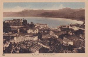 AFRIQUE,ALGERIE FRANCAISE,AFRICA,BOUGIE,B EJAIA EN 1939,VUE AERIENNE,HABITATION,GOLFE