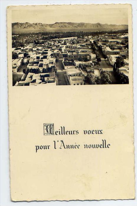 Algérie--COLOMB BECHAR--1957--Vue de Colomb Bechar sur carte Meilleurs Voeux,cpsm 9 x 14 éd  Argence--pas courante