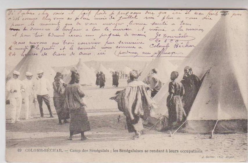 CPA COLOMB BECHAR, CAMP DE SENEGALAIS