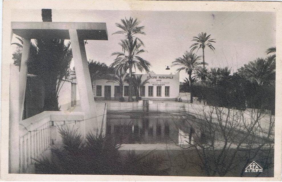 cpsm..ALGERIE..COLOMB BECHAR..PISCINE MUNICIPALE..ANNEE 50/60..SOUVENIR...