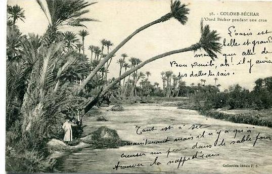 ALGERIE - COLOMB-BECHAR ++ L'Oued Béchar pendant une crue ++