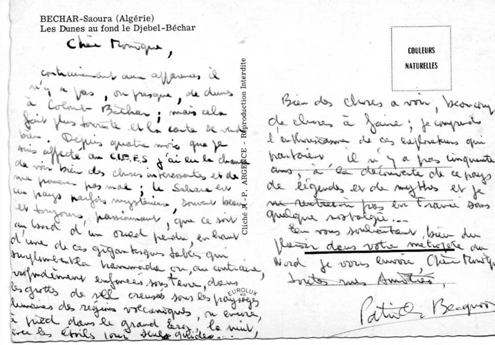 Algérie- Bechar (Colomb Béchar) - les DUNES au fond le Djebel Béchar *PRIX FIXE