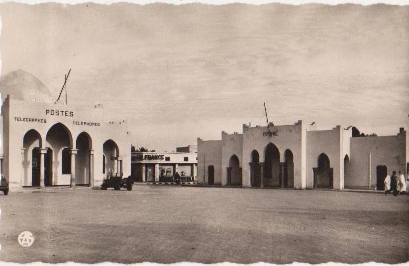 CPA ALGERIE COLOMB BECHAR La Poste et la Mairie Bureau Air France