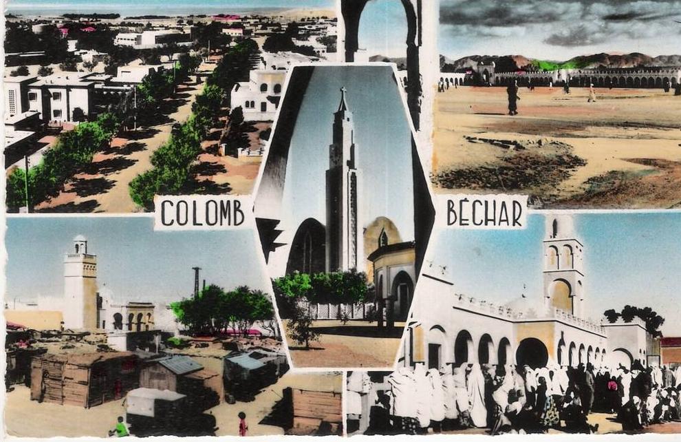 ALGERIE - COLOM  BECHAR  - Multi Vues  - (Avenue Gare - Marché - Place Luteaud.....)