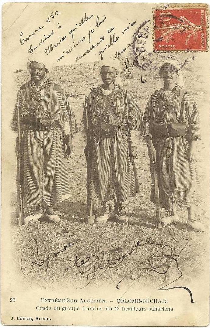 Colomb Béchar  Gradé du groupe français du 2è tirailleurs sahariens  Animée    /7998