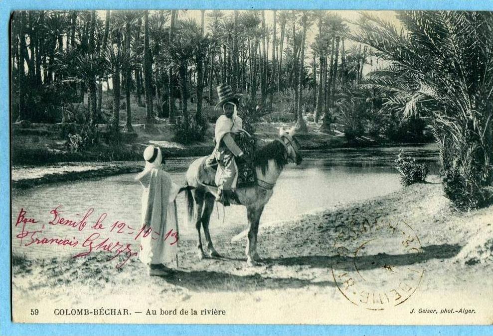 COLOMB-BECHAR  -  Au bord de la rivière  - 1913 -  TRES BELLE CARTE ANIMEE -