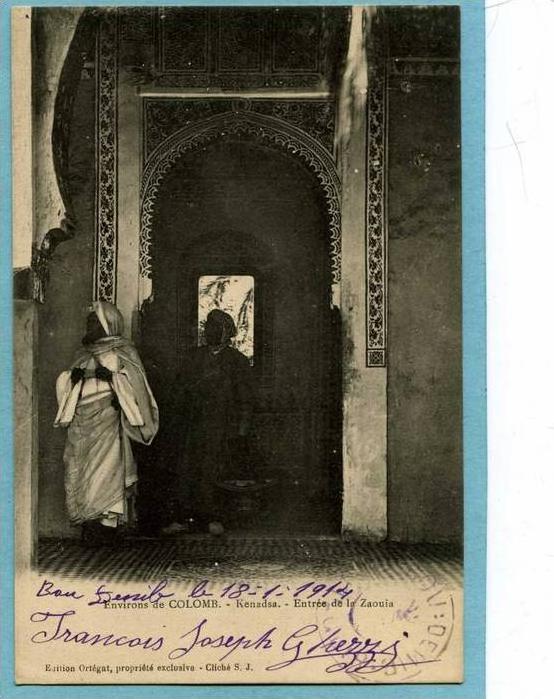 Environs de  COLOMB.  -  KENADSA - Entrée  de la Zaouia   - 1914 -  TRES BELLE CARTE ANIMEE -