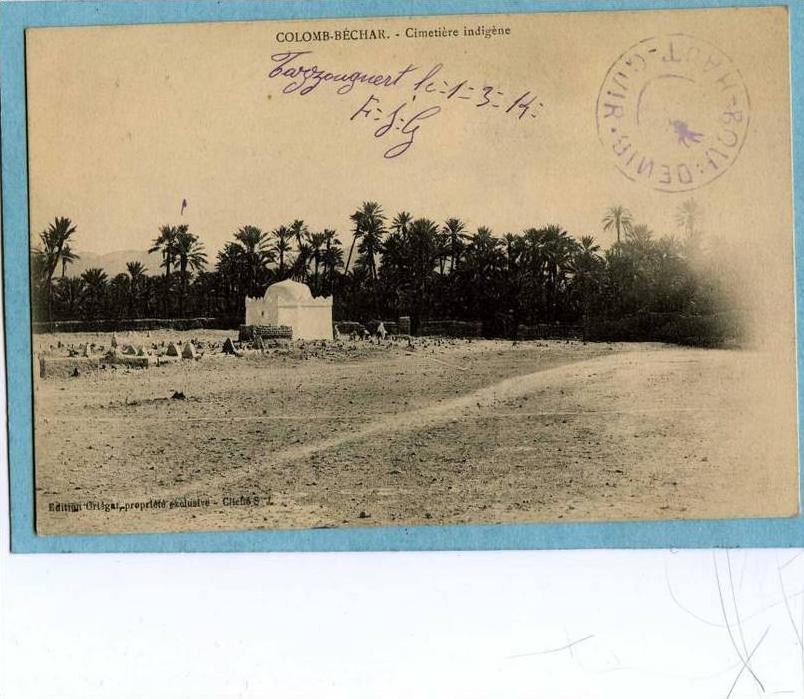 COLOMB-BECHAR.  -  Cimetière indigène - 1914 -  TRES BELLE CARTE -