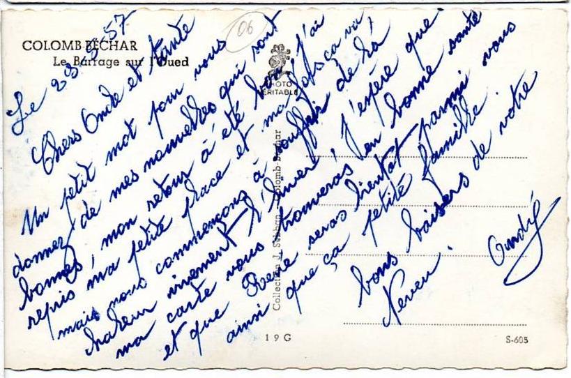 2 scans - Algérie - COLOMB-BÉCHARD - Le Barrage sur l´Oued - photo véritable