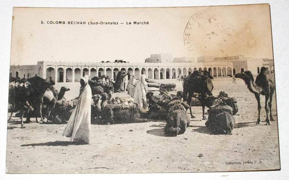 belle CPA Afrique Algérie Colomb Béchar - Le Maché