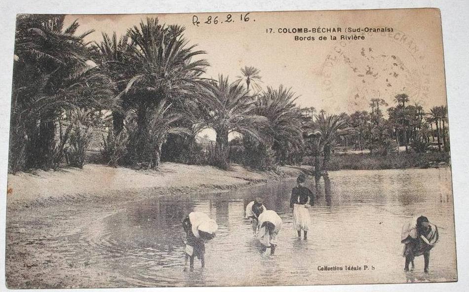 CPA Afrique Algérie Colomb Béchar - Bords de la rivière