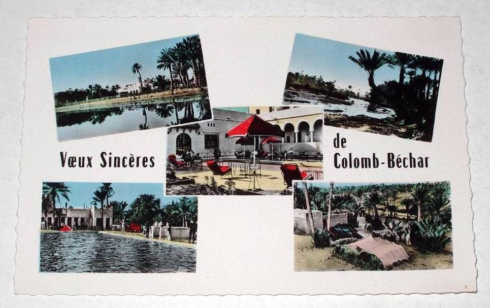 belle CPSM format CPA Afrique Algérie Voeux de Colomb Béchar