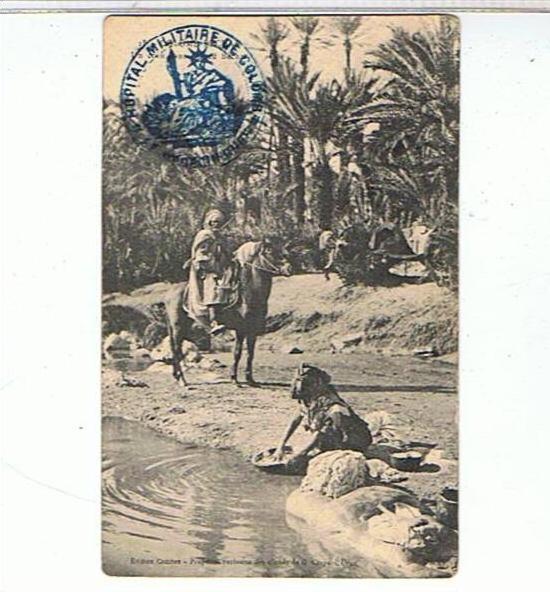 COLMB  -  BECHAR+  UNE LAVEUSE  DE LAINE  + TAMPON  MILITAIRE  DE  COLOMP  BECHAR       BE