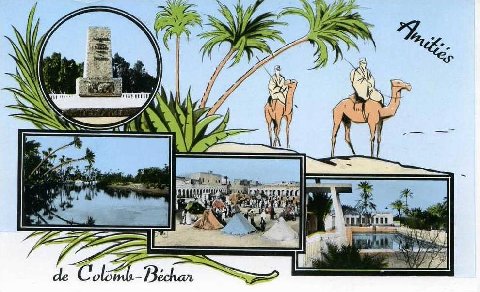 AMITIES DE COLOMB-BECHAR........CPSM  PETIT FORMAT 4 VUES