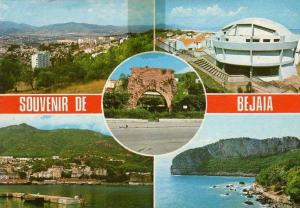 Afrique Algérie - Bejaia, Multi-vues, voyagée avec timbre au verso, datée du 23 Mars 1988.