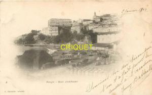 Algérie, Bougie, cp pionnière, Quai Abdelkhader, Felouques, tonneaux, charrettes...1903, pas courante