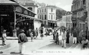 BOUGIE (Béjaïa) Le Marché et la Rue Trézel - belle animation