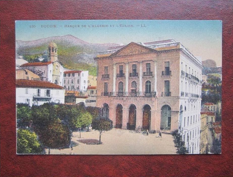 Bougie Bejaia Banque de L´ Algerie et L´ Eglise Algerien AK CPA