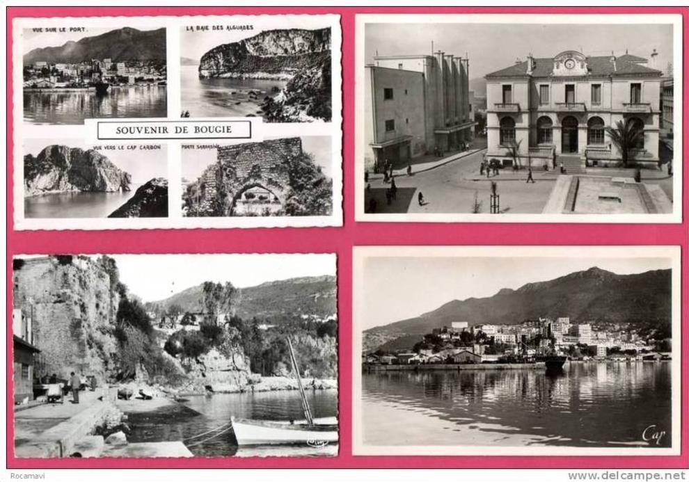 Lot de 8 CPSM - BEJAIA / BOUGIE - Souvenir , La Poste et le Théatre , Port , Vue générale...