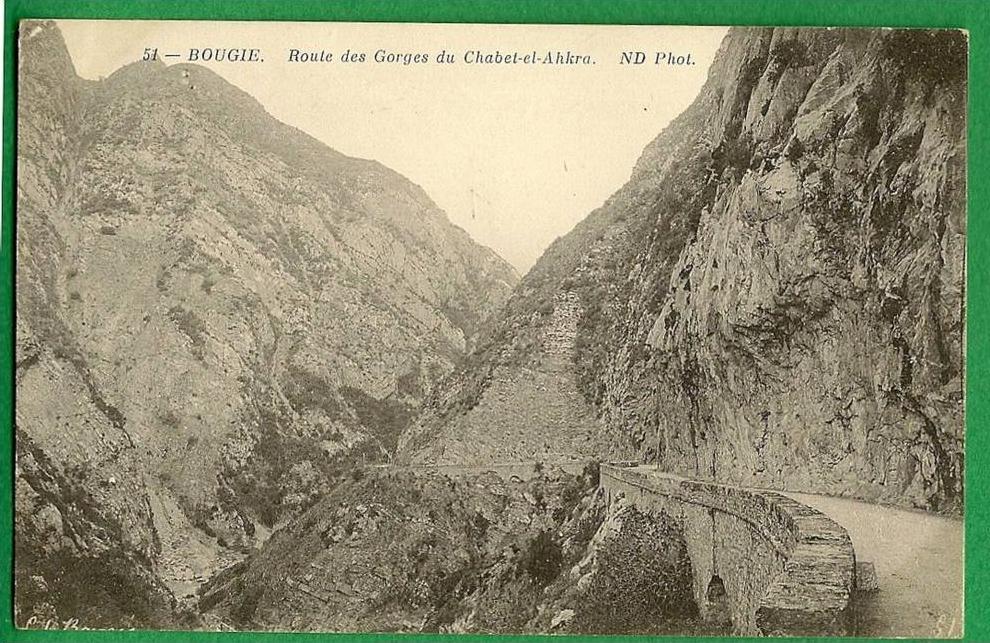 cpa  ALGERIE   Bougie  route des Gorges du Chabet el Ahkra         ..........RAM7