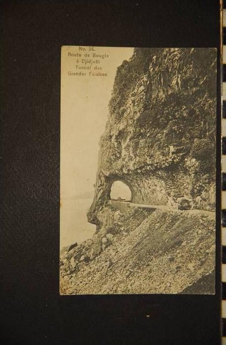 CP,  algerie , route de bougie a djidjelli tunnel des grandes falaises