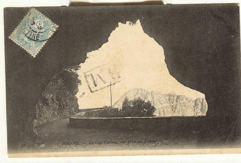Algérie - Bougie - le cap Carbon vu du tunnel 1906 - cachet BM