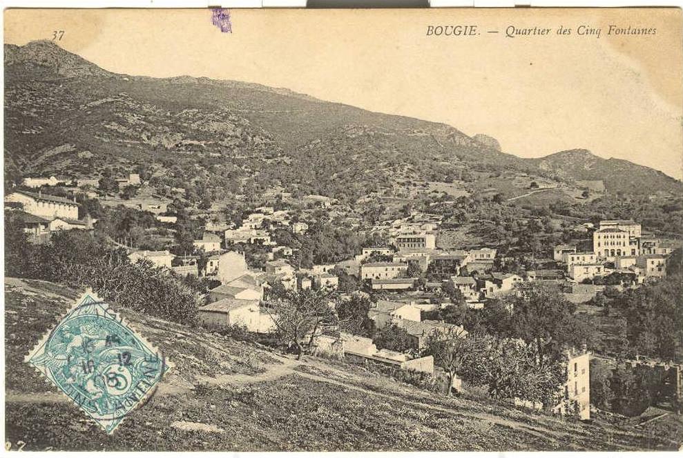 Bougie Algérie - quartier des cinq fontaines 1908