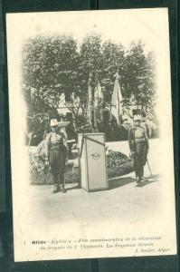 Blida ( algérie ) fête commémorative de la décoration du drapeau du 1er chasseurs - les drapeaux décorés   bcl42