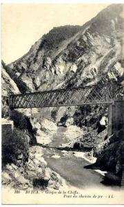 ALGERIE  BLIDA  GORGES DE LA CHIFFA  PONT DU CHEMIN DE FER