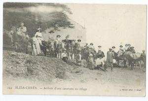 cpa bon etat , carte rare   blida-chréa ,  animation , amorce  2  pliures verso...invisible recto , prix rapport