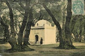 CPA ALGERIE / Blida, le marabout du bois sacré / RARE CARTE TOILÉE