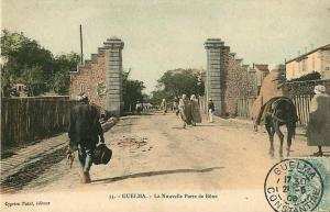ALGERIE GUELMA  2 CARTES  1) LA NOUVELLE PORTE DE BONE  35 -  2)  lLA GRANDE ALLEE DU SQUARE  JAMAIS VUE SUR DELCAMPE