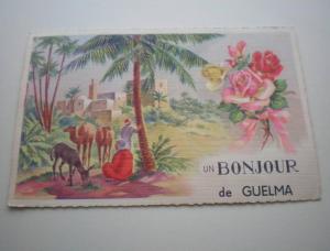 CPSM Un Bonjour de Guelma, daté 1959, bon état.
