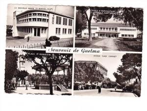 CPSM - Souvenir de GUELMA - Nouvelle Poste - Ecole d' Agriculture - Place - Avenue Sadi Carnot