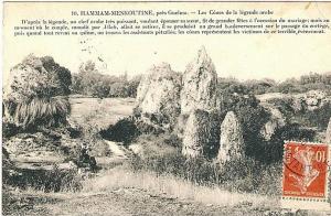CPA.  Algerie. Hammam Meskoutine, les cônes de la légende Arabe 1911