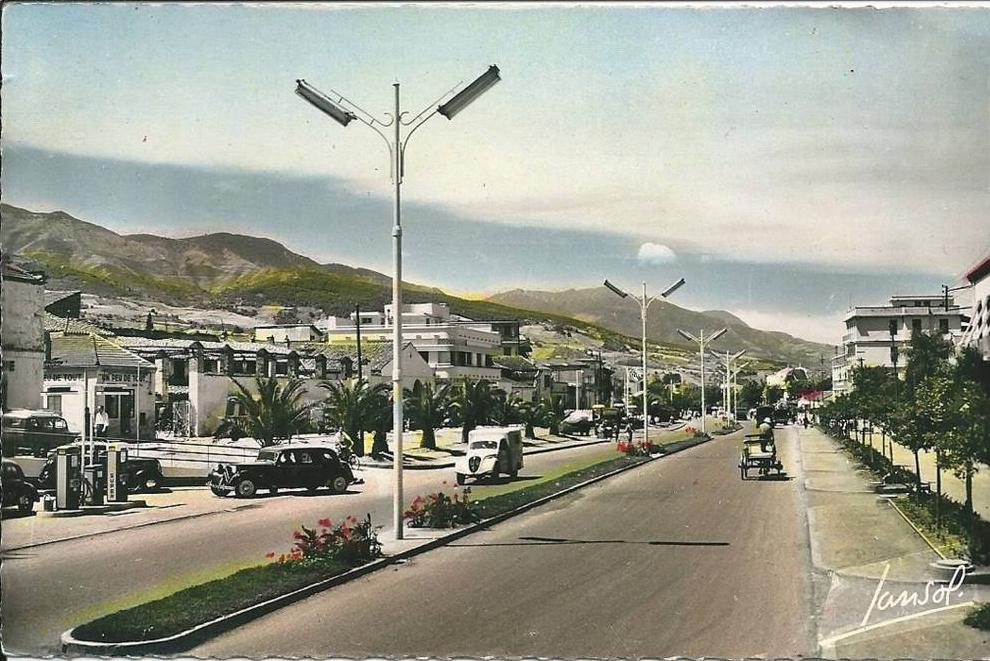 Algérie - BLIDA -  Boulevard  Beaupetre  ( Pompes à Essence, Citroen Traction )