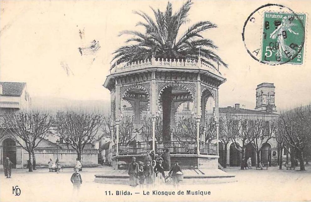 Afrique-Algérie -BLIDA - Le Kiosque à musique (animation)(Editions KD  n°11-) ETAT = voir description *PRIX FIXE