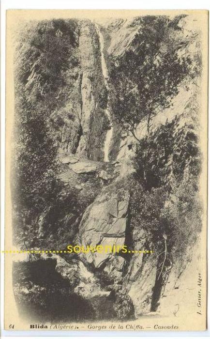 CPA ALGERIE  BLIDA  Gorges de la Chiffa  Cascades    , Geiser n° 64  ,  ,      ** prix nets **