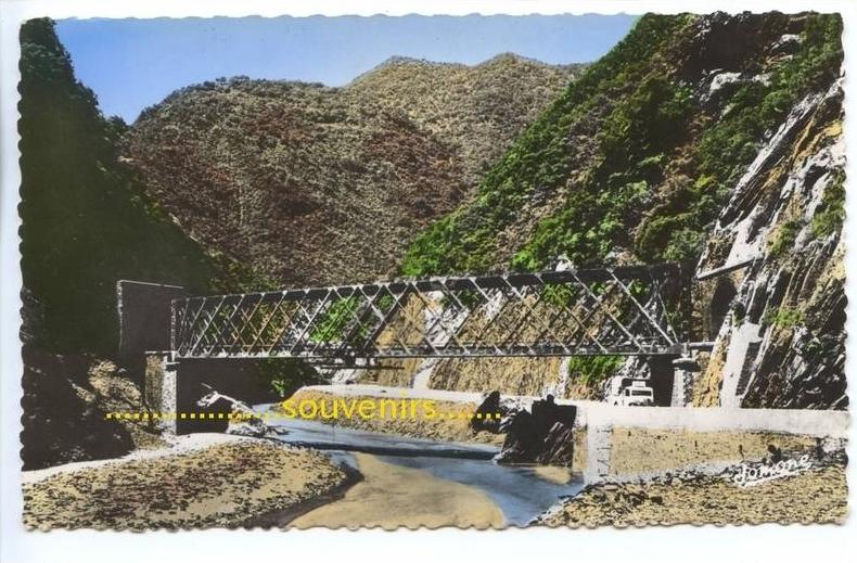 CPSM  ALGERIE  BLIDA gorges de la Chiffa , le pont du chemin de fer -