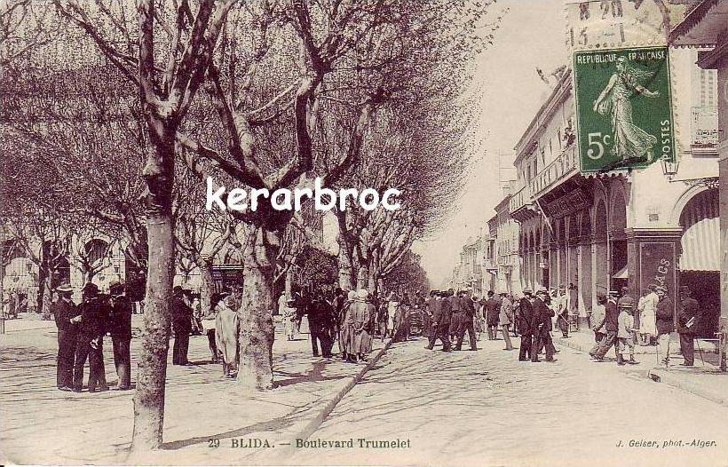 CPA Algérie BLIDA - Boulevard TRUMELET Très animé en